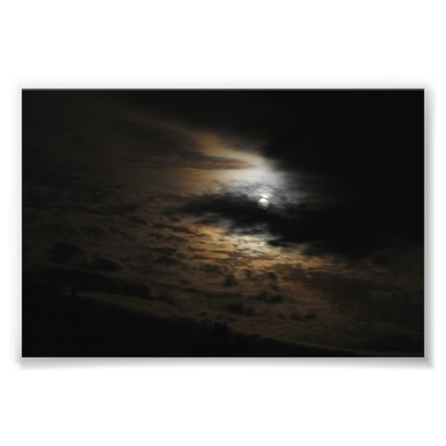 Moonlit Clouds Night Sky Celestial Photo (Front)