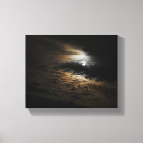 Moonlit Clouds Night Sky Photography  Canvas Print