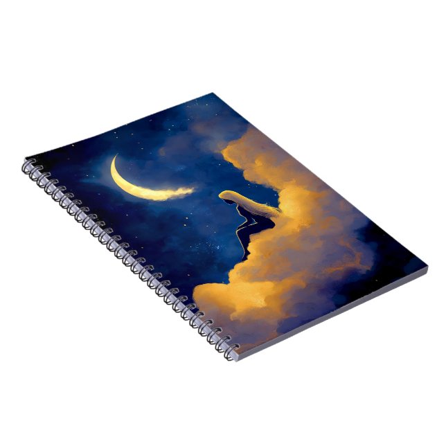 Moonlit Clouds Spiral Notebook (Right Side)