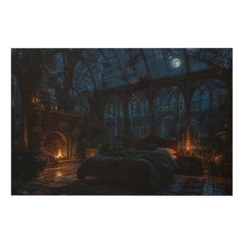 Moonlit Conservatory Bedroom Wood Wall Art