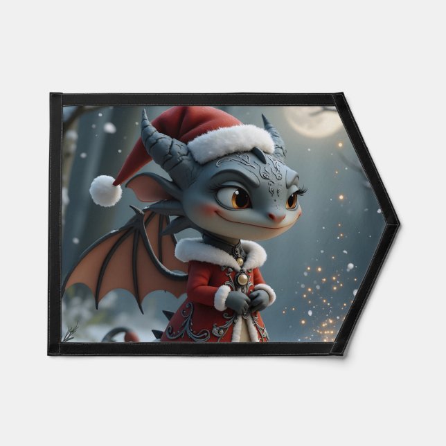 Moonlit Cookie Bandit – The Grey Christmas Dragon. Pennant (Front)
