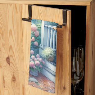 Moonlit Cottage Porch by the Sea Kitchen Towel