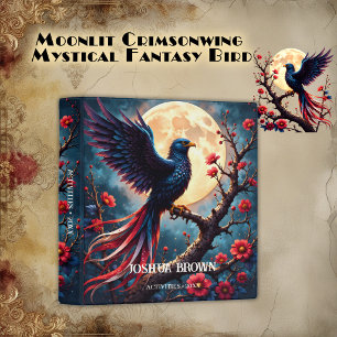 Moonlit Crimsonwing – Mystical Fantasy Bird. 3 Ring Binder