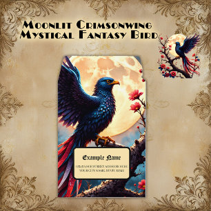 Moonlit Crimsonwing – Mystical Fantasy Bird. Envelope Mailers