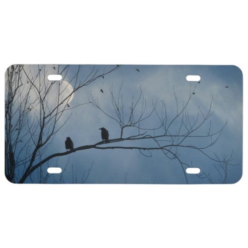 Moonlit Crows License Plate