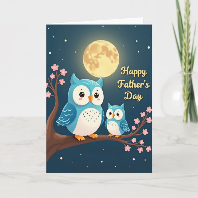 Moonlit Dads Day Avian Card (Front)