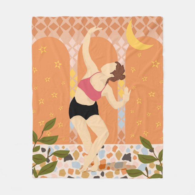 Moonlit Dance Fleece Blanket (Front)