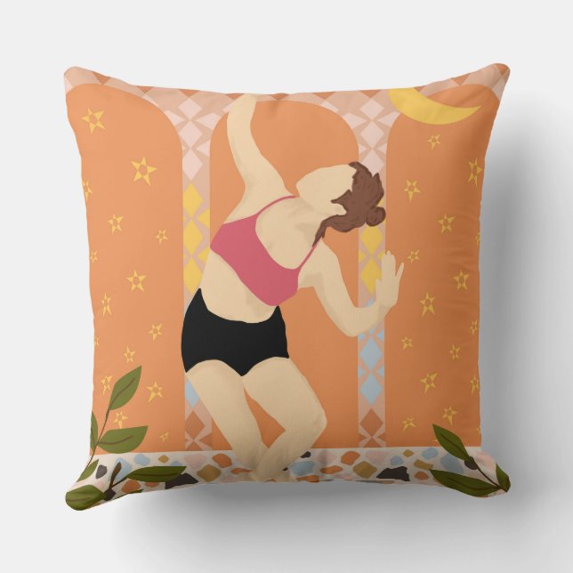 Moonlit Dance Throw Pillow (Back)