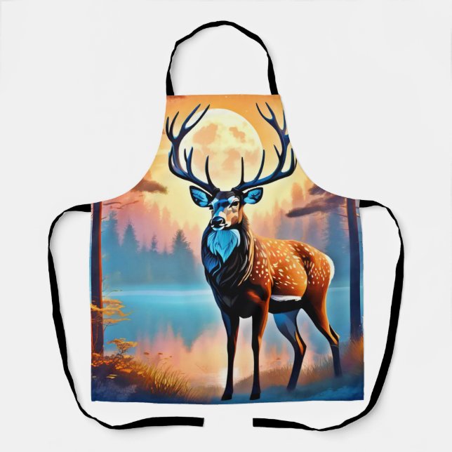 Moonlit Deer Stance Apron (Front)