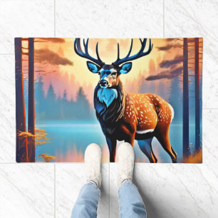 Moonlit Deer Stance Doormat
