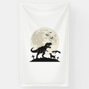 Moonlit Dinosaur Dog Graveyard Silhouette Shirt_1 Banner