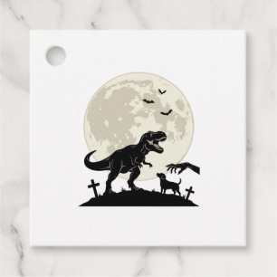 Moonlit Dinosaur Dog Graveyard Silhouette Shirt_1 Favor Tags
