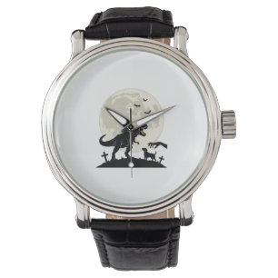 Moonlit Dinosaur Dog Graveyard Silhouette Shirt_1 Watch