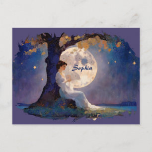 Moonlit Dreamer - Serene Night Sky Postcard