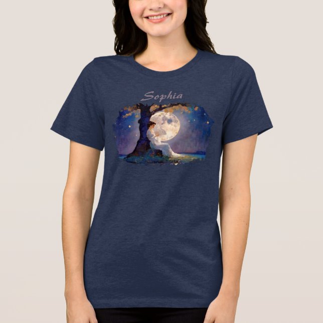 Moonlit Dreamer - Serene Night Sky Tri-Blend Shirt (Front)