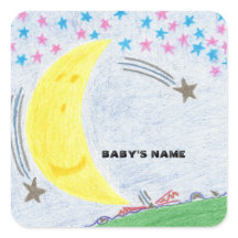 Moonlit Dreams Baby Shower or New Baby Stickers