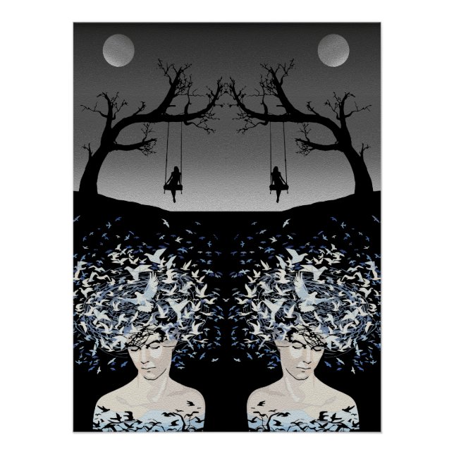 Moonlit Dreams: Freedom and Solitude Poster (Front)