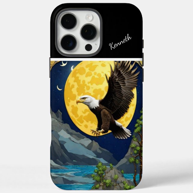 Moonlit Eagle in Willow Tree Case-Mate iPhone Case (Back)