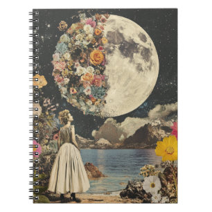 Moonlit Elegance - Woman with Moon (2) Notebook