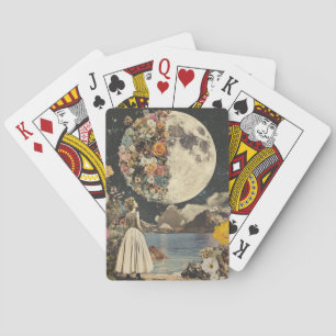 Moonlit Elegance - Woman with Moon (2) Poker Cards
