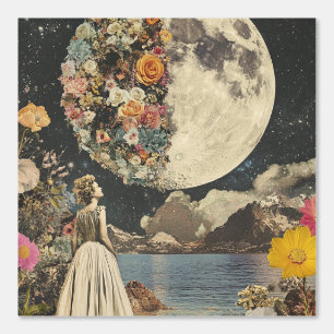 Moonlit Elegance - Woman with Moon (2) Wallpaper