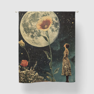 Moonlit Elegance - Woman with Moon Blackout Curtains