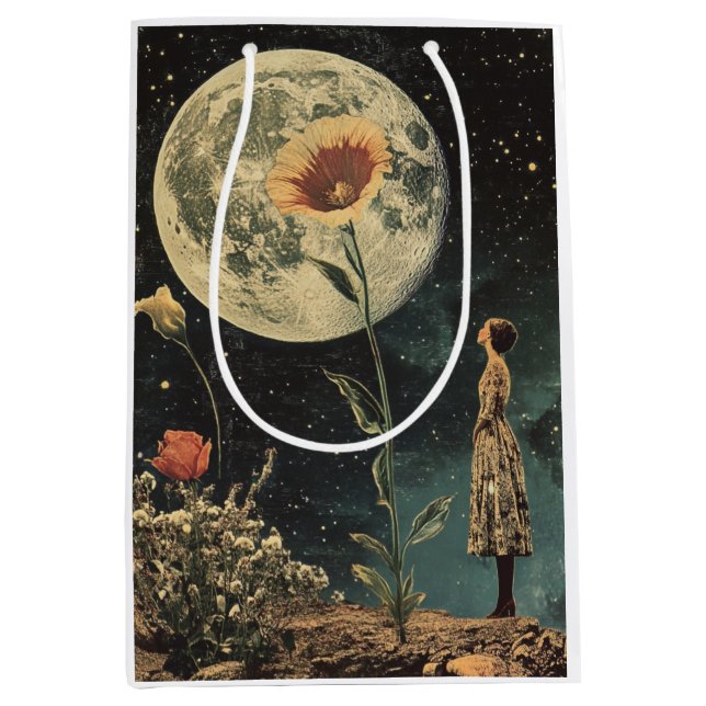 Moonlit Elegance - Woman with Moon Medium Gift Bag (Front)
