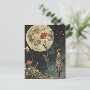 Moonlit Elegance - Woman with Moon Postcard