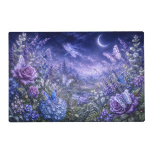 Moonlit Enchanted Butterfly Garden Placemat