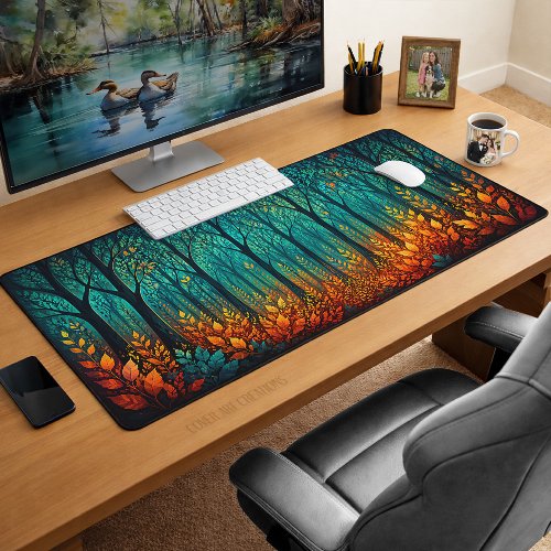 Moonlit Enchanted Forest Fantasy Art Desk Mat