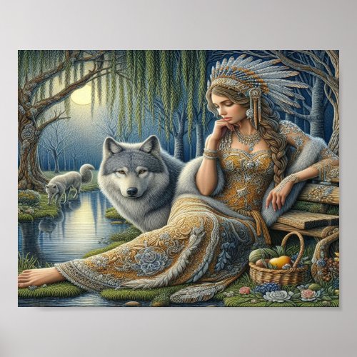Moonlit Enchantment in the Mystic Forest10x8 Poster