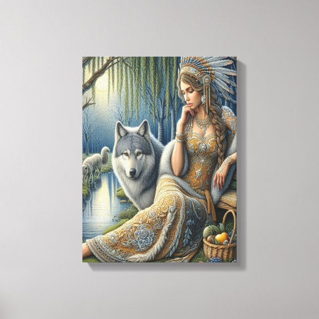 Moonlit Enchantment in the Mystic Forest12x16 Canvas Print (Front)