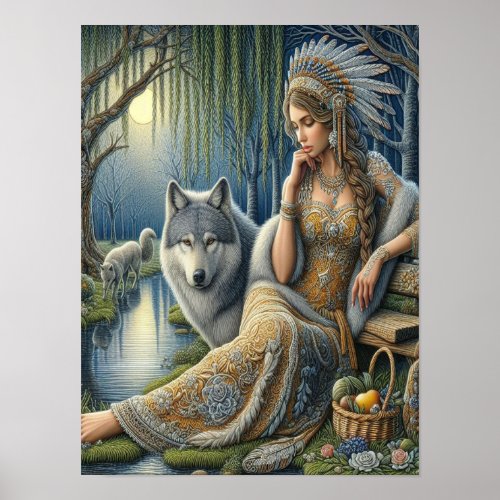Moonlit Enchantment in the Mystic Forest12x16 Poster