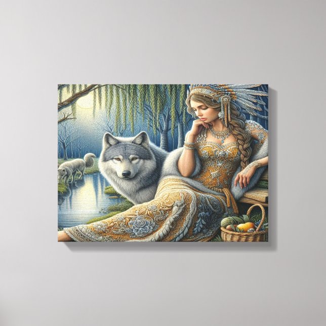 Moonlit Enchantment in the Mystic Forest16x12 Canvas Print (Front)