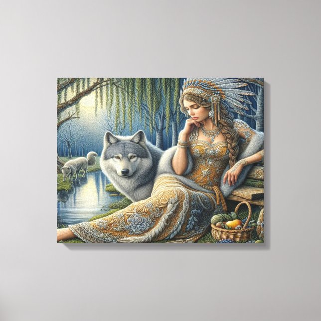 Moonlit Enchantment in the Mystic Forest20x16 Canvas Print (Front)