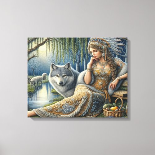 Moonlit Enchantment in the Mystic Forest20x16 Canvas Print