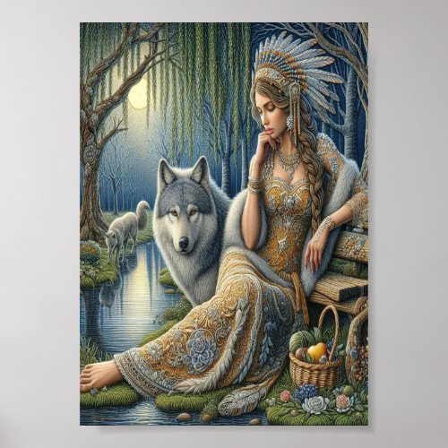Moonlit Enchantment in the Mystic Forest5x7 Poster