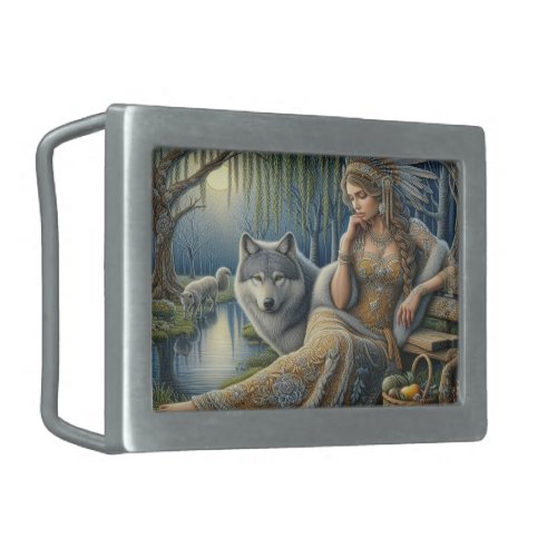 Moonlit Enchantment in the Mystic Forest Belt Buckle