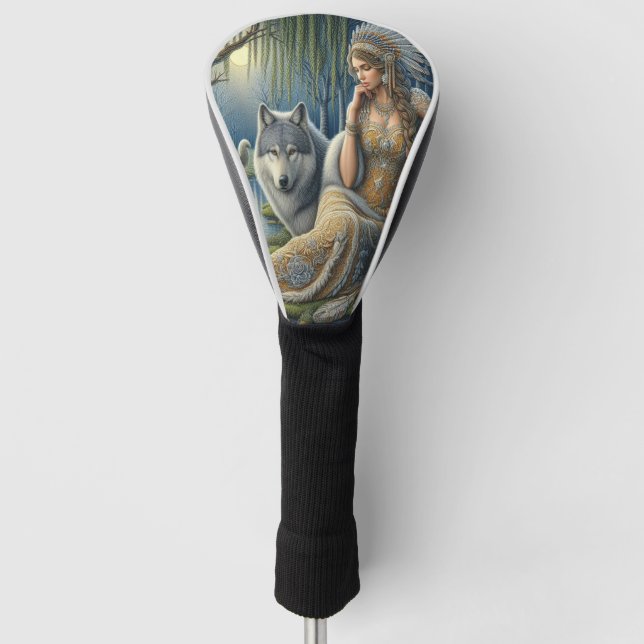 Moonlit Enchantment in the Mystic Forest Golf Head Cover (Front)