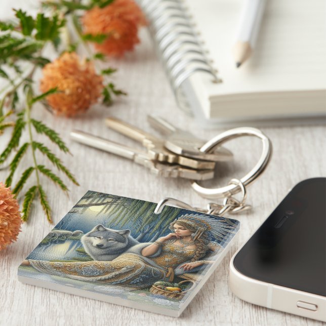 Moonlit Enchantment in the Mystic Forest Keychain (Front Right)