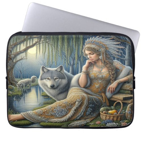Moonlit Enchantment in the Mystic Forest Laptop Sleeve