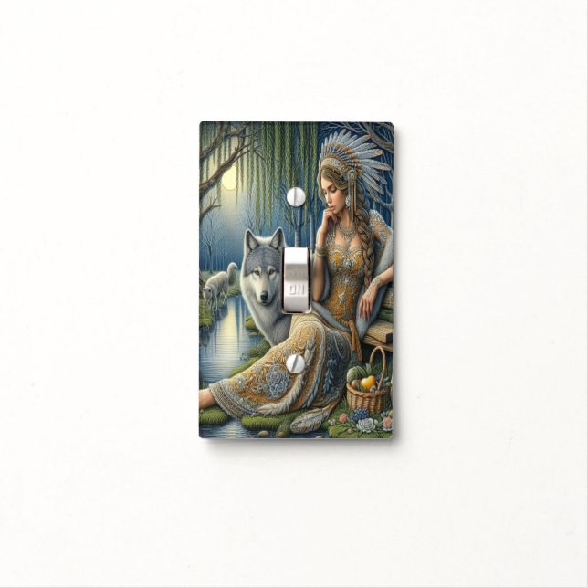 Moonlit Enchantment in the Mystic Forest Light Switch Cover (In Situ)