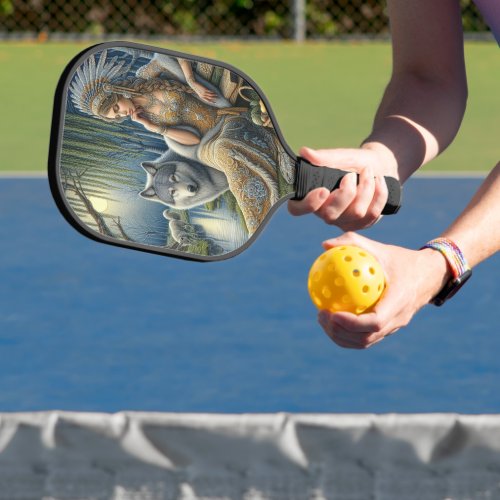 Moonlit Enchantment in the Mystic Forest Pickleball Paddle