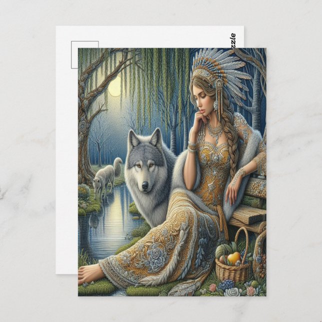 Moonlit Enchantment in the Mystic Forest Postcard (Front/Back)