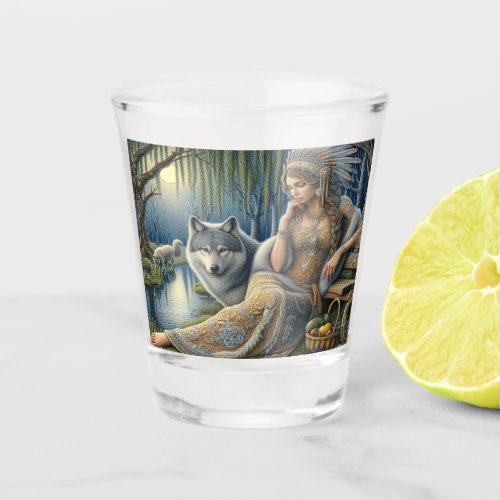 Moonlit Enchantment in the Mystic Forest Shot Glass