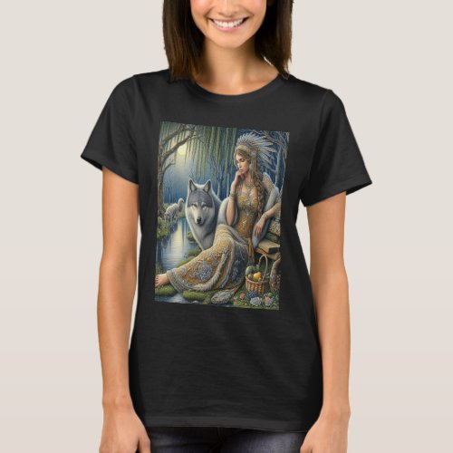 Moonlit Enchantment in the Mystic Forest T_Shirt