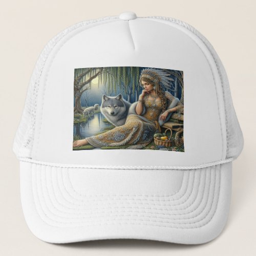 Moonlit Enchantment in the Mystic Forest Trucker Hat