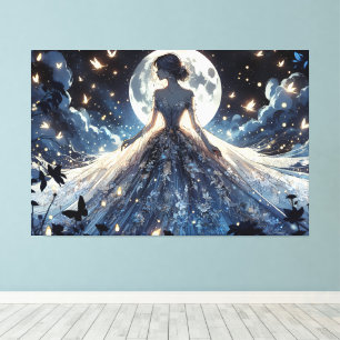 Moonlit Fairy Princess Celestial Gown Canvas Print