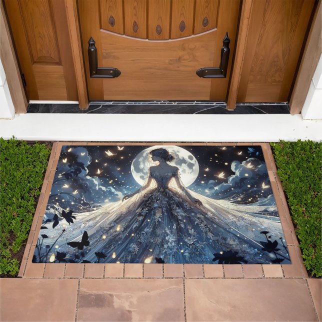 Moonlit Fairy Princess Celestial Gown Doormat (Outdoor)