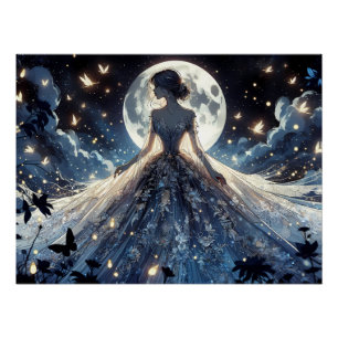 Moonlit Fairy Princess Celestial Gown Poster